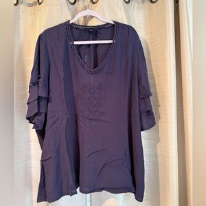 Bobeau short sleeve v-neck blouse size 2X